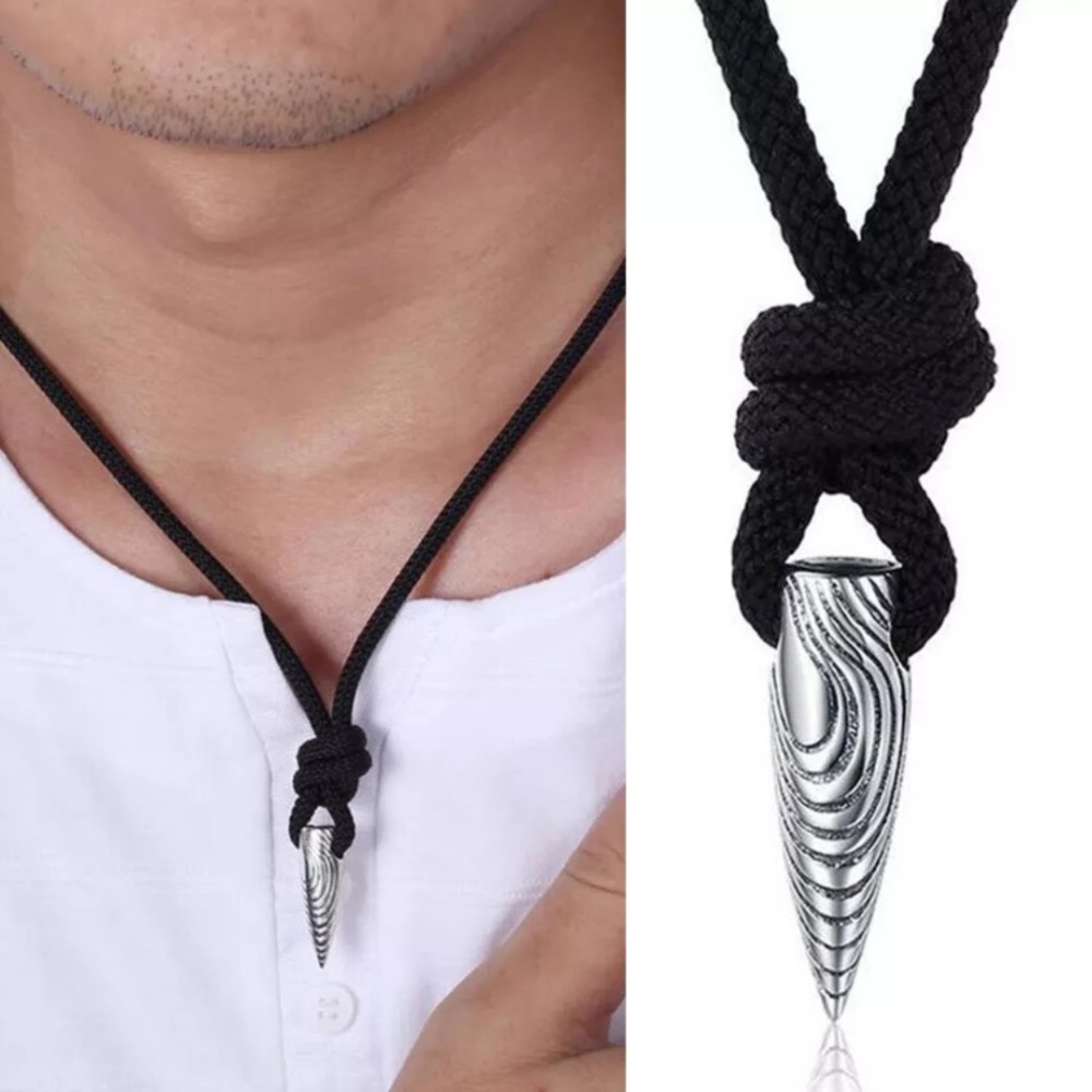 - Silver Bullet Black Cord Necklace! NEW!